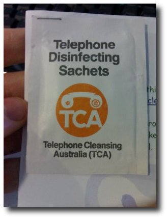 Telephone Disinfectant, front