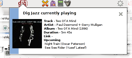 DIG Jazz now-playing Gnome applet